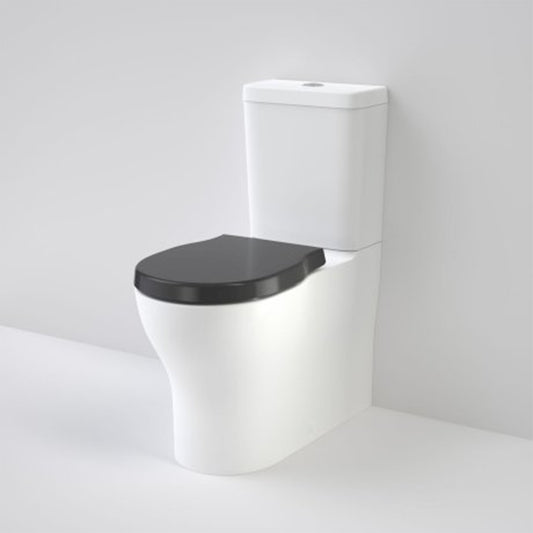 Caroma Opal Cleanflush Easy Height Wall Faced Close Coupled Suite With Double Flap Seat Black