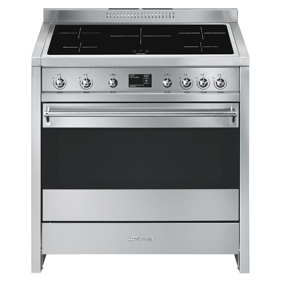 Smeg Classic Induction Thermoseal Pyro Freestanding Oven Stainless Ste ...