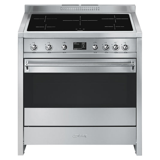 Smeg Classic Induction Thermoseal Pyro Freestanding Oven Stainless Steel 90cm