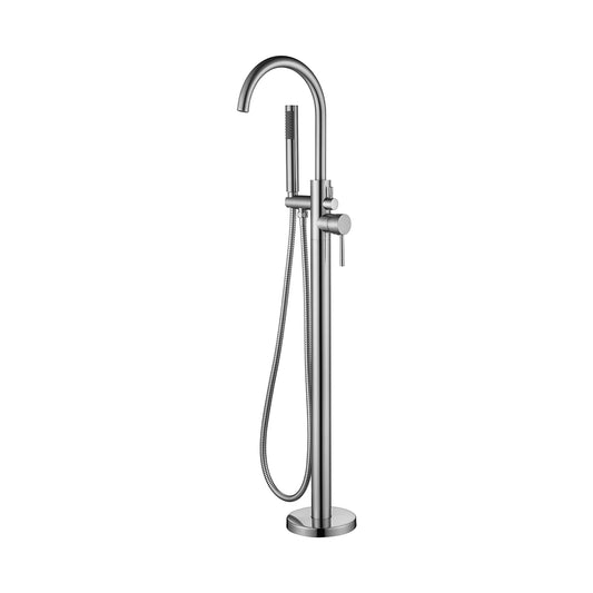 Cylindro Free Standing Bath Mixer Brushed Nickel