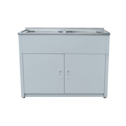Bad Und Küche Double Bowl Laundry Tub And Cabinet 90L White