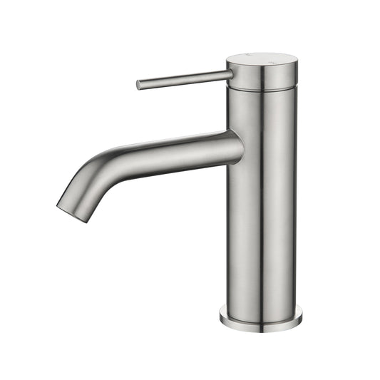 Bella Vista Mica Basin Mixer (Curved Spout) Brushed Nickel