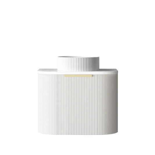 Otti Bondi 600mm Satin White Fluted Wall Hung Vanity (Cabinet Only)