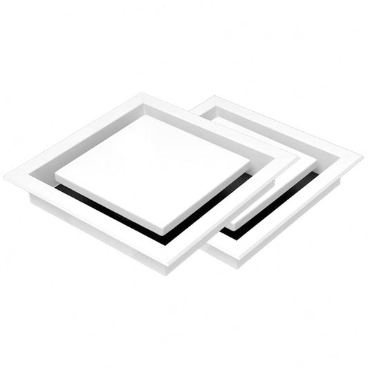 Schweigen Silent Exhaust Fan White Square Recessed Diffuser Bundle 2 Adjacent Rooms 900M3H