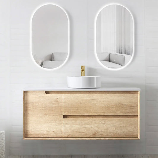 Otti Byron 1200mm Natural Oak Wall Hung Vanity (Cabinet Only)