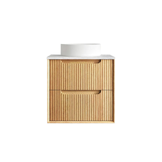 Otti Byron Fluted Woodland Oak Wall Hung Vanity