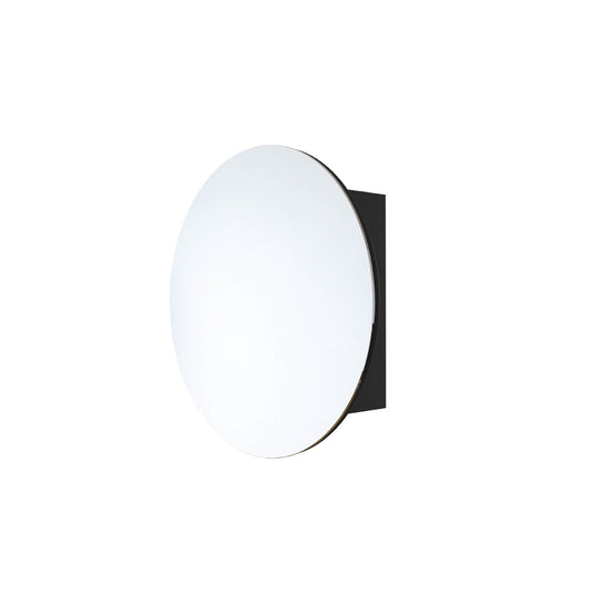 Ablaze Round Black Mirror Cabinet