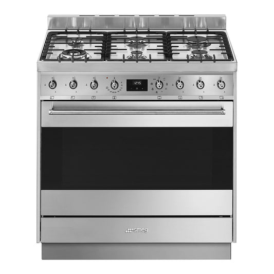 Smeg Classic Freestanding Dual Fuel Cooker Stainless Steel 90Cm