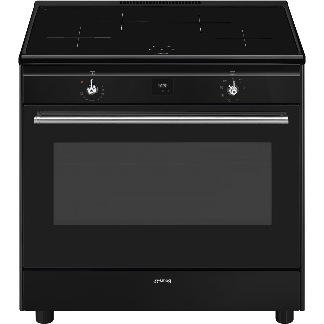 Smeg Classic Freestanding Cooker with Induction Cooktop 90cm Black ...