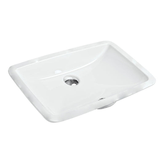 Argent Zen 540 Under Counter Basin With Overflow No Tap Hole Rectangle White