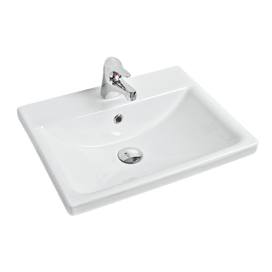 Argent Zen 520 Drop-In Basin With Overflow No Tap Hole White