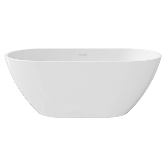 Fienza Koko Freestanding Acrylic Bath, 1500mm Gloss White with Overflow