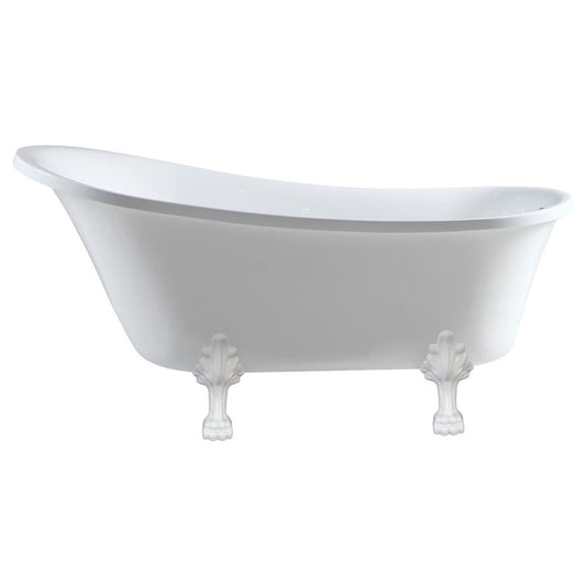 Fienza Clawfoot Freestanding Acrylic Bath, 1500mm White Feet