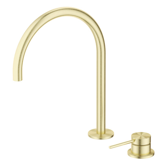 Bella Vista Mica Gooseneck Hob Sink/Basin Mixer Set French Gold