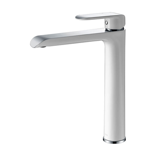 Ikon Kara High Rise Basin Mixer Chrome And White