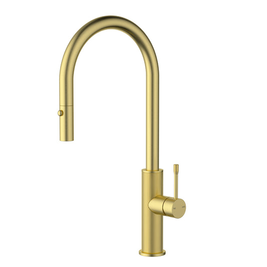 Bourne Linie Pull Out Sink Mixer Brushed Gold