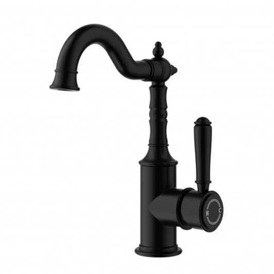 Ikon Clasico Basin Mixer Matte Black