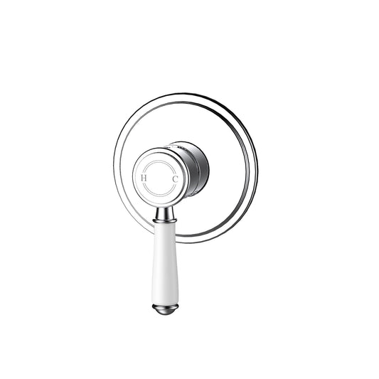 Ikon Clasico Wall Mixer Trim Kit Ceramic Handle Chrome