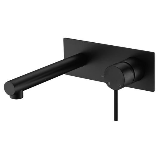 Ikon Hali Wall Basin Mixer With Spout Matte Black