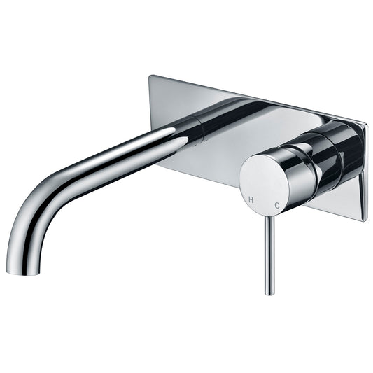 Ikon Hali Wall Basin Mixer With Spout Chrome