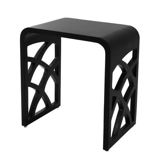 Matte Black Ivy Solid Surface Shower Stool - Thermorail