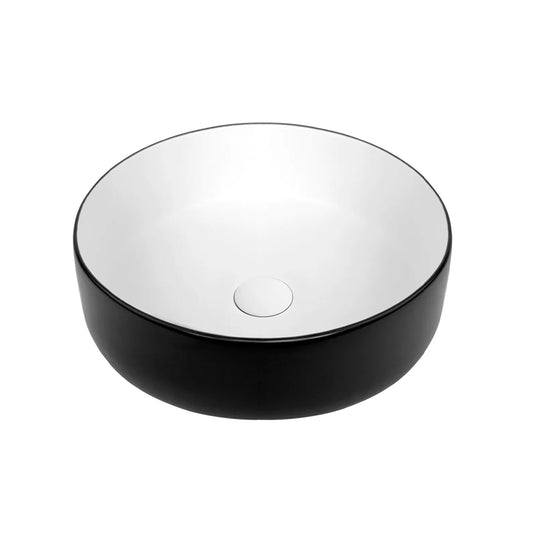 Otti Radius Round 355X355Mm Basin Matte Black And Matte White