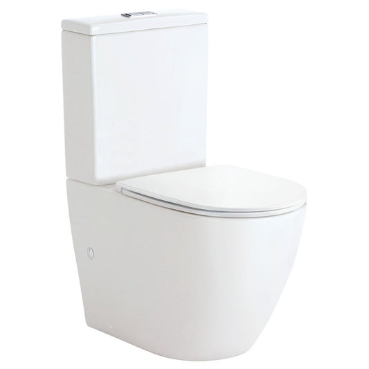 Fienza Koko Tornado Flush Back-to-Wall Toilet Suite, Slim Seat, P-Trap