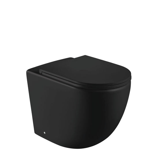 Fienza Koko Wall-Faced Toilet Suite, Matte Black, P-Trap