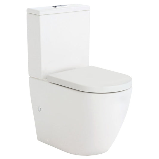 Fienza Koko Back-to-Wall Toilet Suite, Matte White, P-Trap