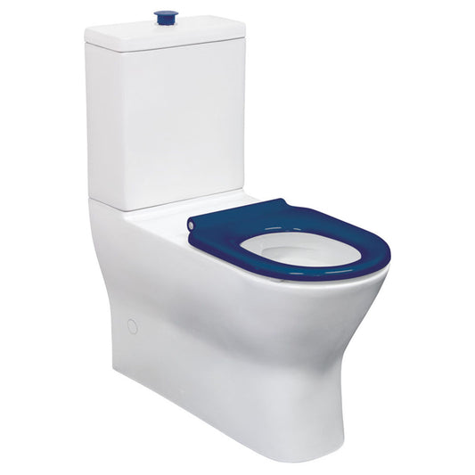 Fienza Delta Care Back-to-Wall Toilet Suite, Black Seat, P-Trap