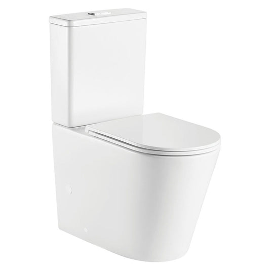 Fienza Kaya Tornado Flush Back-to-Wall Toilet Suite, Slim Seat, P-Trap