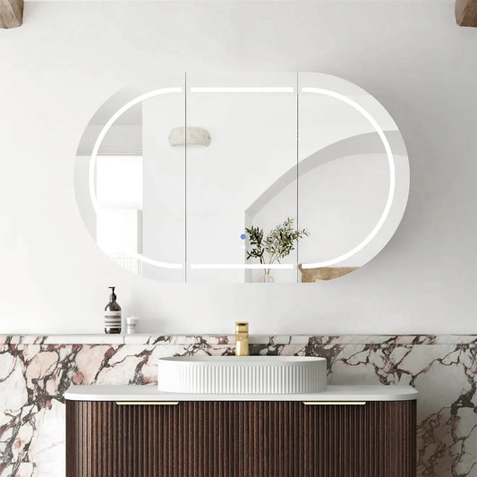 Otti LED Bondi 1200x750 Sable Walnut Shaving Cabinet - Premium Edition