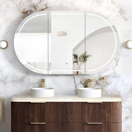 Otti LED Bondi 1500x900 Sable Walnut Shaving Cabinet - Premium Edition