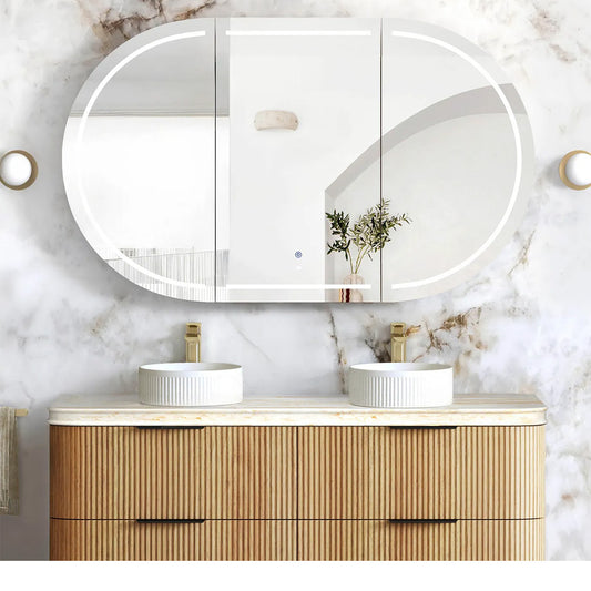 Otti LED Bondi 1500(W)x900(H) Woodland Oak Shaving Cabinet - Premium Edition