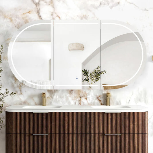 Otti LED Bondi 1800x900 Sable Walnut Shaving Cabinet - Premium Edition