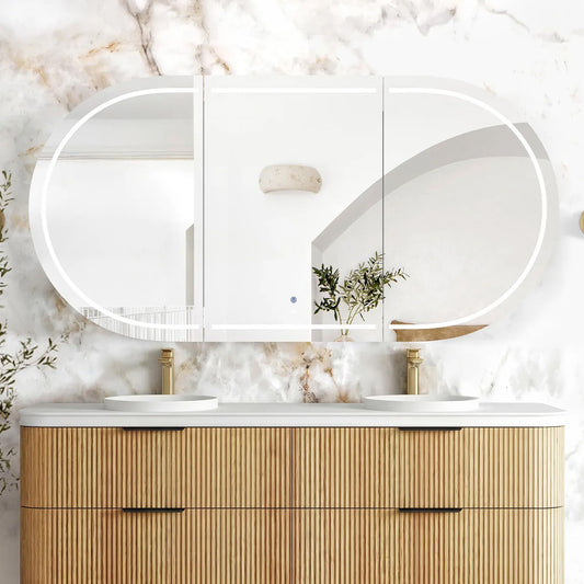 Otti LED Bondi 1800(W)x900(H) Woodland Oak Shaving Cabinet - Premium Edition