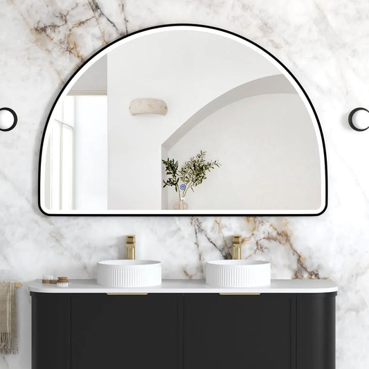 Otti LED Moonlight Archie 1000(H)x1500(W) Black Metal Frame Mirror