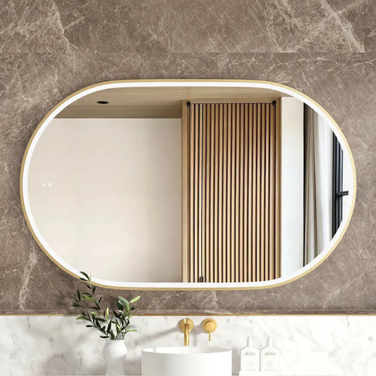 Otti LED Noosa 1200(W)x750(H) Gold Metal Frame Tuffi Mirror