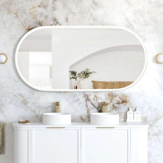 Otti LED Noosa 1500(W)x750(H) White Metal Frame Mirror