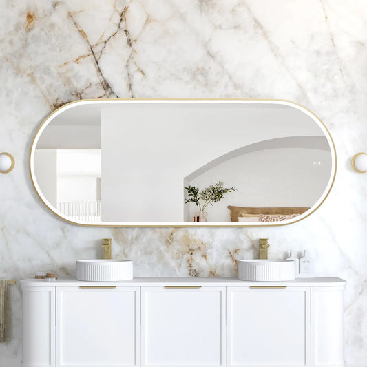 Otti LED Noosa 1800(W)x750(H) Gold Metal Frame Mirror