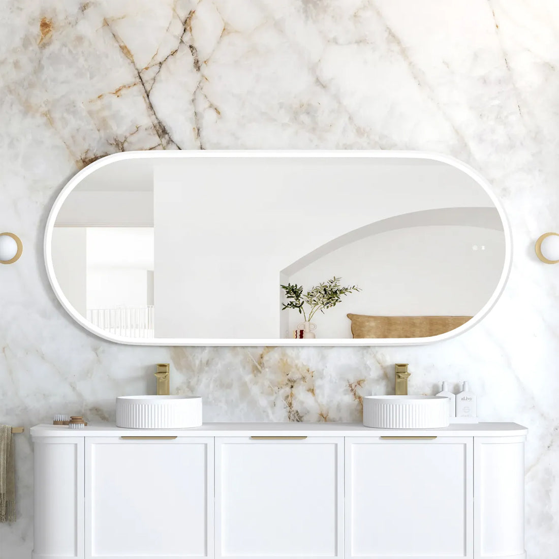 Otti LED Noosa 1800(W)x750(H) White Metal Frame Mirror – Cook & Bathe