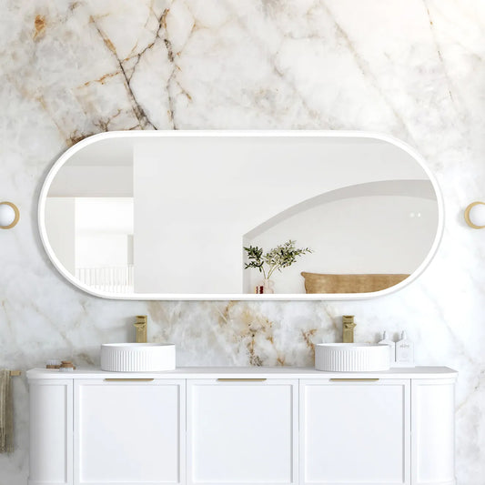 Otti LED Noosa 1800(W)x750(H) White Metal Frame Mirror