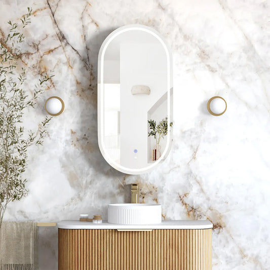 Otti LED Noosa 900(H)x450(W) Woodland Oak Shaving Cabinet - Premium Edition