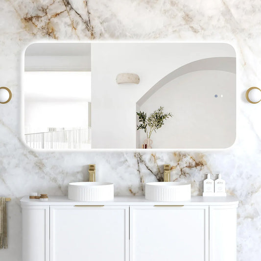 Otti LED Newport 1500(W)x750(H) Frameless Back Lit Tuffi Mirror - Install Horizontal or Vertical