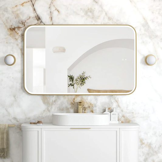 Otti LED Newport 1200(W)x750(H) Gold Metal Frame Tuffi Mirror