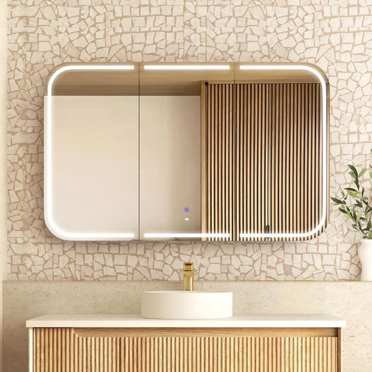 Otti LED Newport 1200(W)x750(H) Natural Oak Shaving Cabinet - Premium Edition