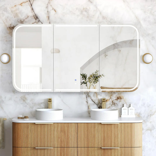Otti LED Newport 1500x750 Woodland Oak Shaving Cabinet - Premium Edition