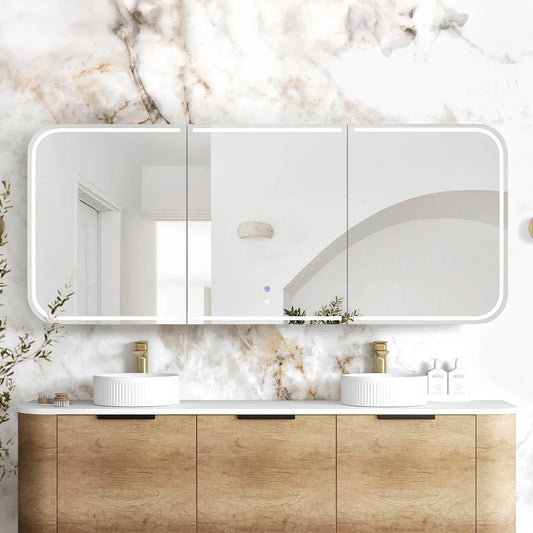 Otti LED Newport 1800(W)x750(H) Natural Oak Shaving Cabinet - Premium Edition