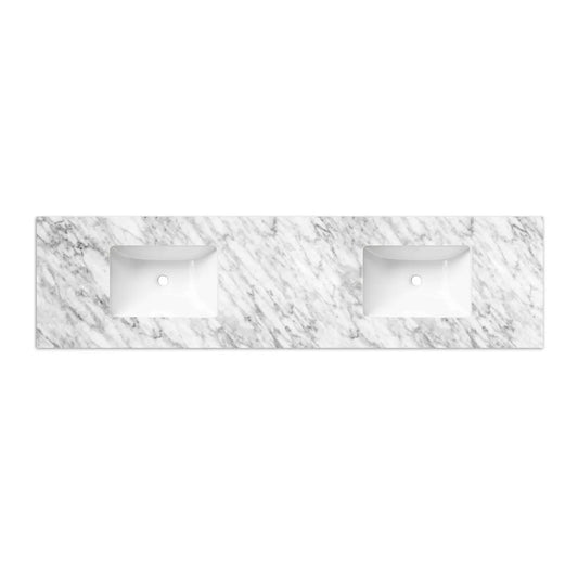 Otti Laguna 1800mm Natural American Oak Wall Hung Vanity (Undermount Stone Top, Natural Carrara Marble)