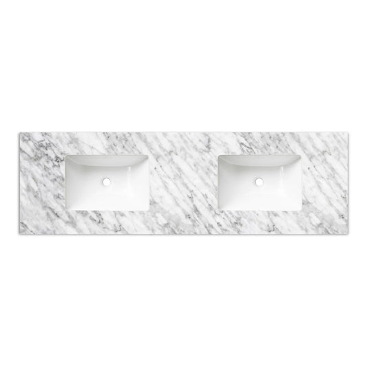 Otti Laguna Mark II 1500mm Woodland Oak Wall Hung Vanity (Undermount Stone Top, Natural Carrara Marble)